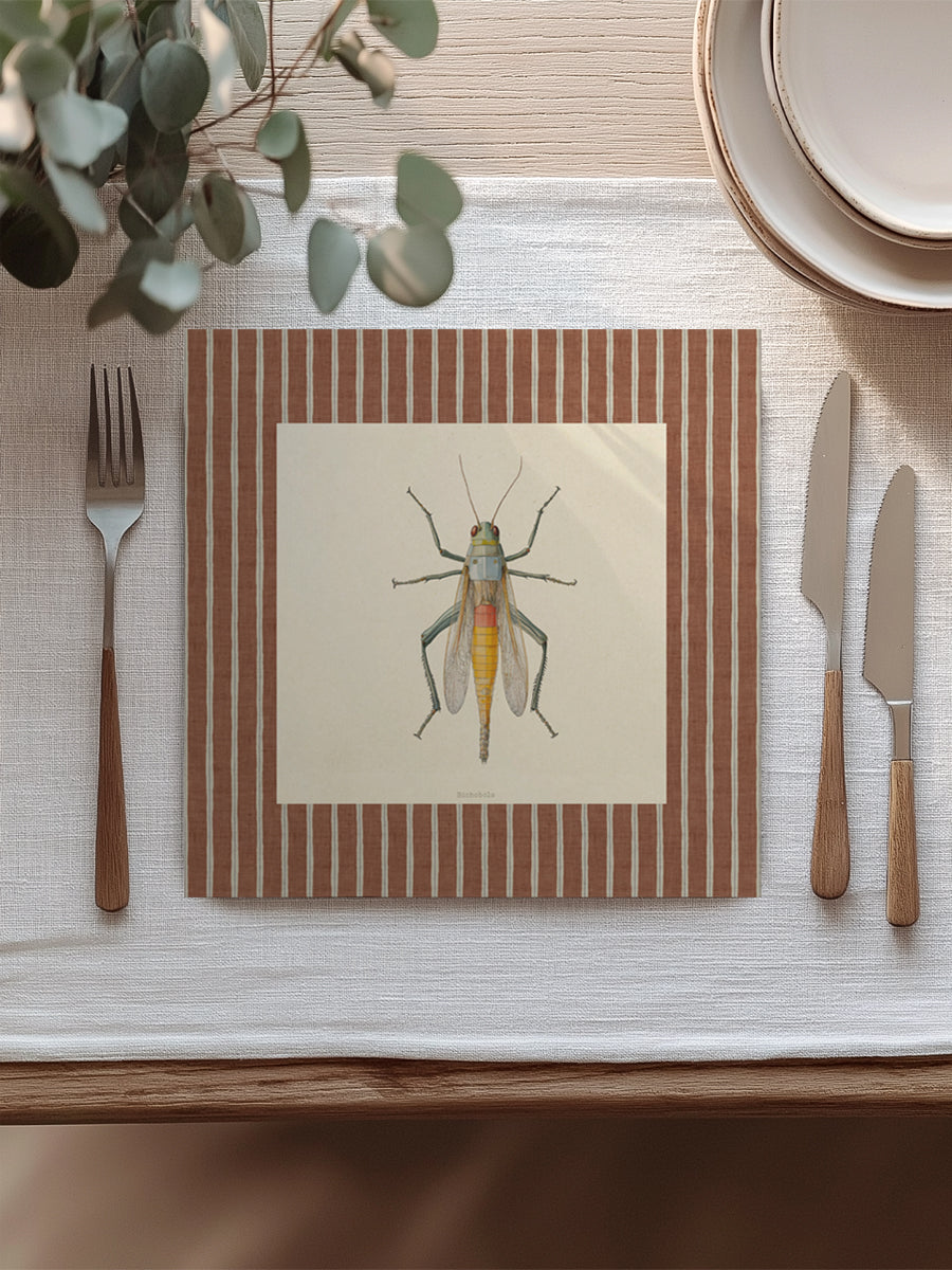 Mantel cuadrado Insectos Rayas I