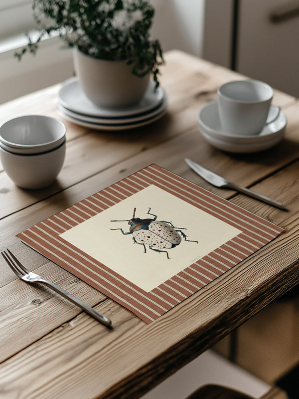 Mantel Cuadrado Insectos Rayas X