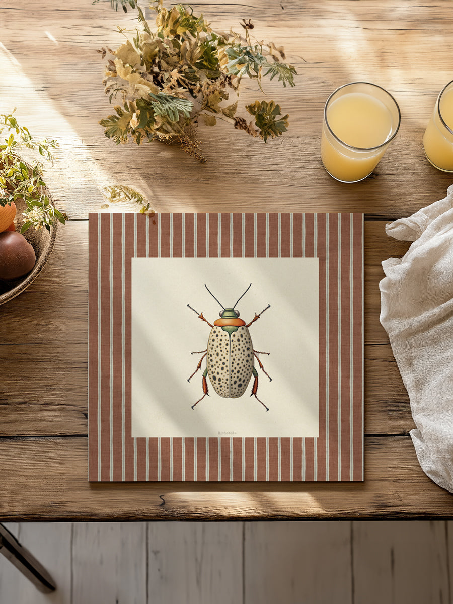 Mantel cuadrado Insectos Rayas XII