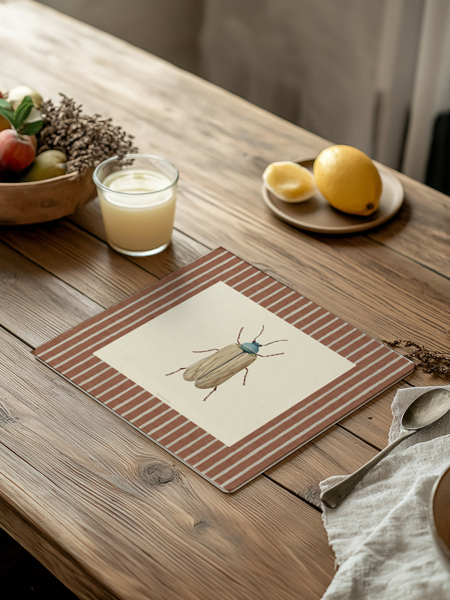 Mantel cuadrado Insectos Rayas II
