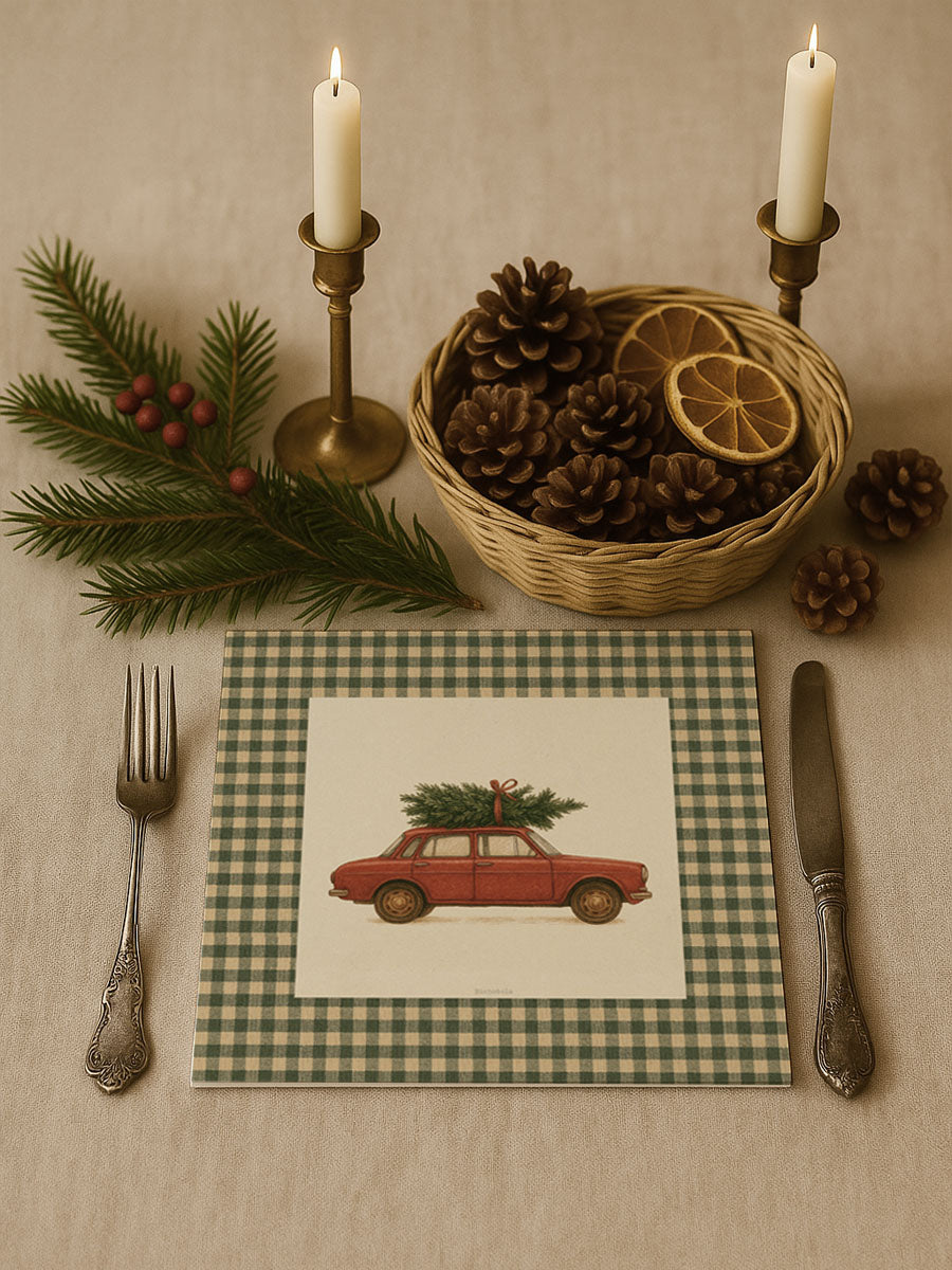 Mantel cuadrado coche