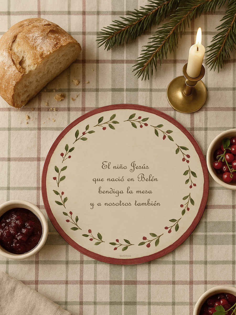 Mantel Redondo Bayas Bendición