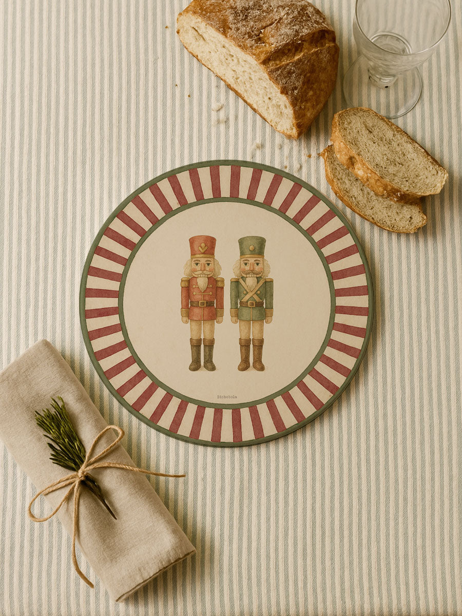 Mantel Redondo Rayas Cascanueces