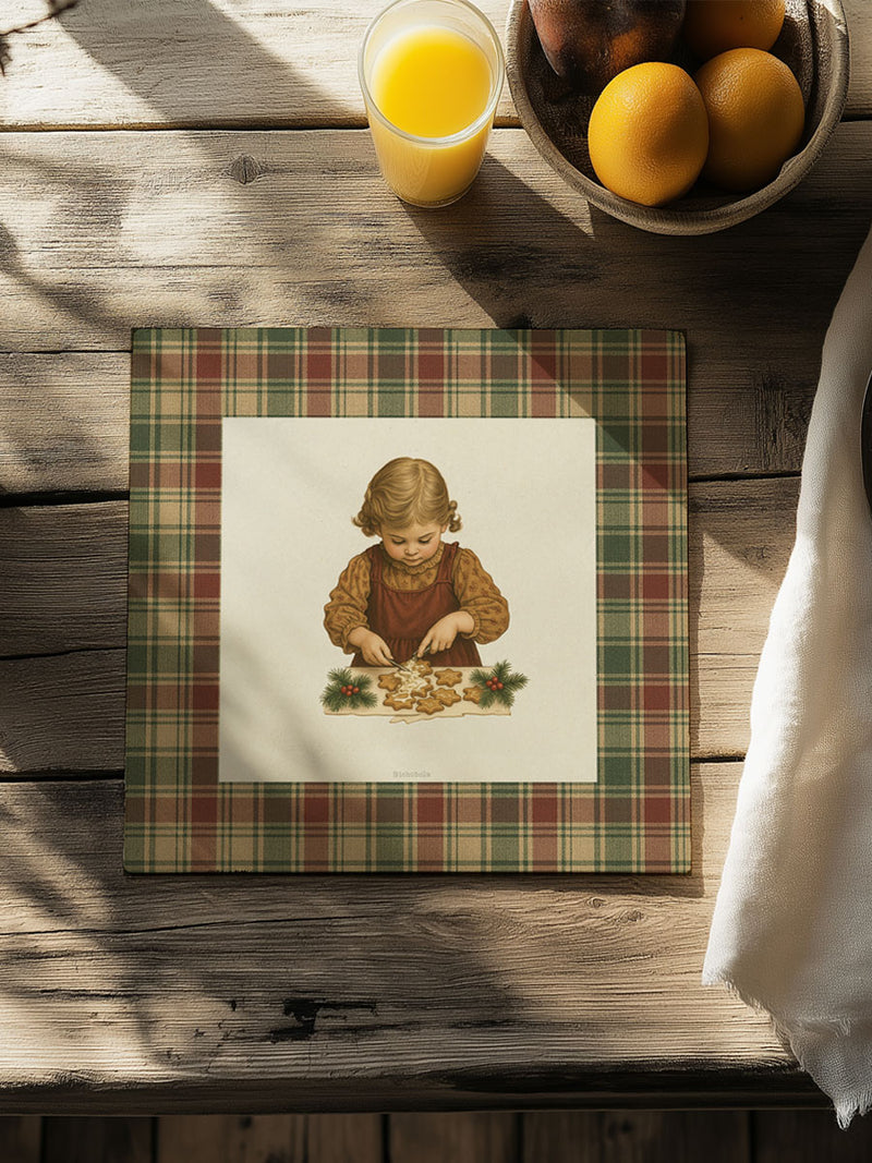 Mantel Cuadrado Navidad Vintage Galletas