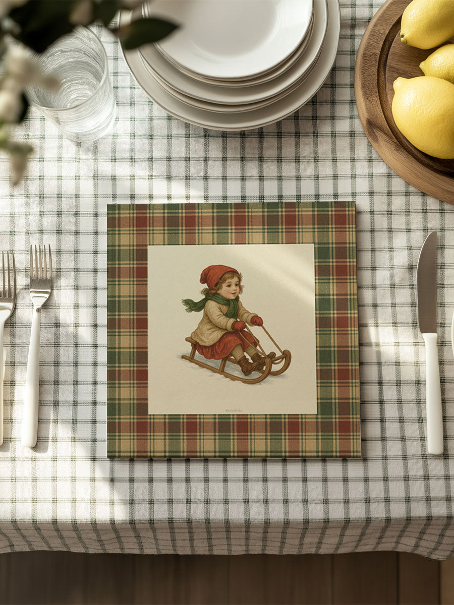 Mantel Navidad Vintage Trineo