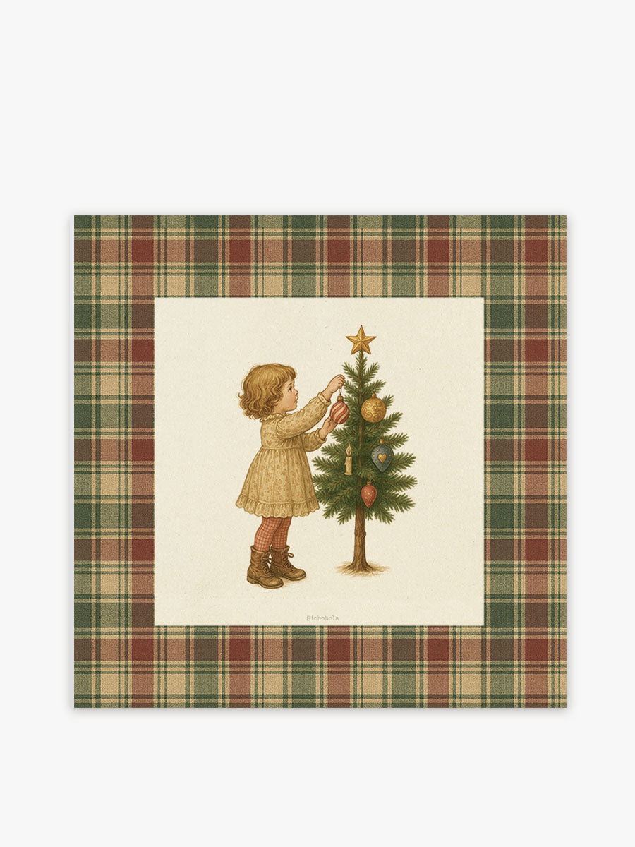 Mantel Navidad Vintage Árbol