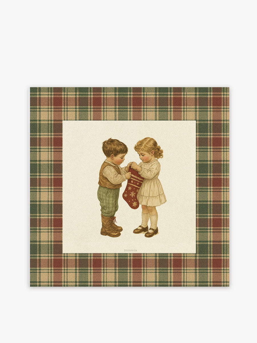 Mantel Navidad Vintage Bota