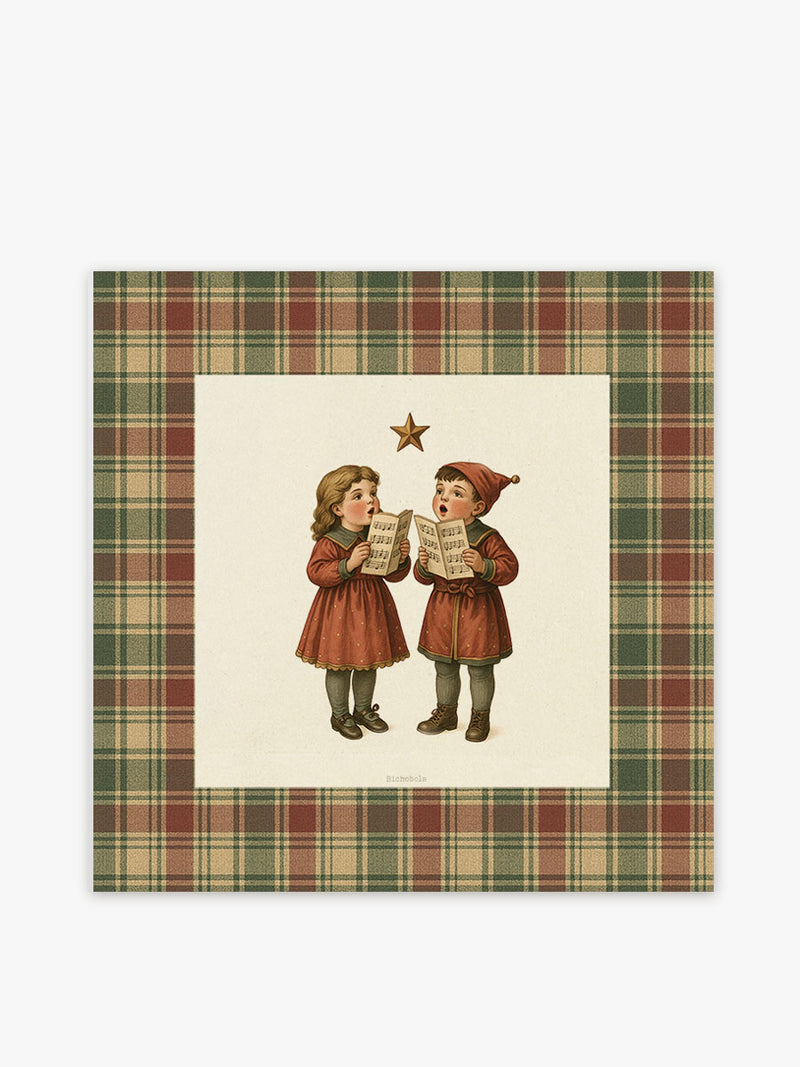 Mantel Cuadrado Navidad Vintage Cantores