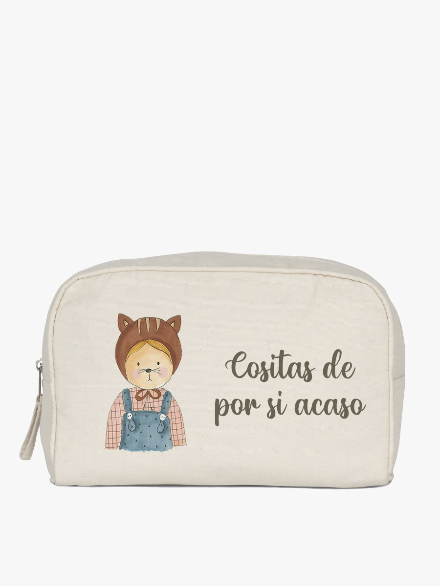 neceser cuadrado grande con diseño curro el zorro personalizado con nombre