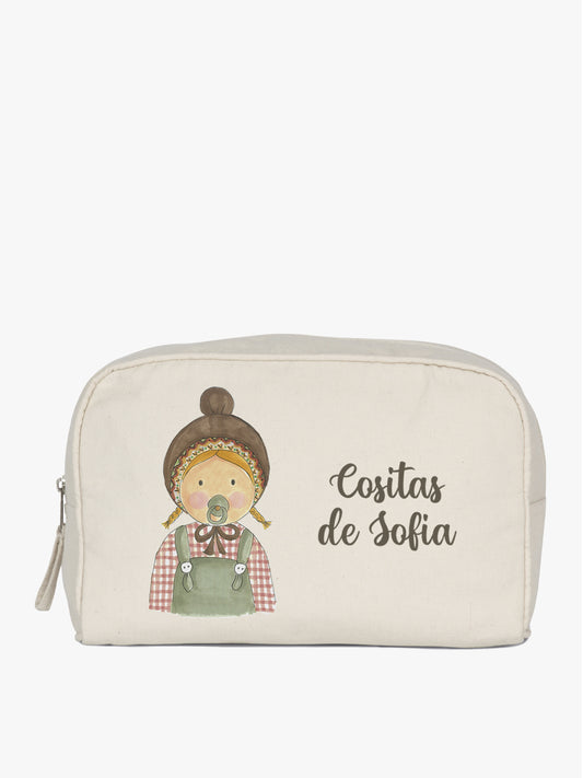 neceser cuadrado grande diseño Martina personalizado con nombre