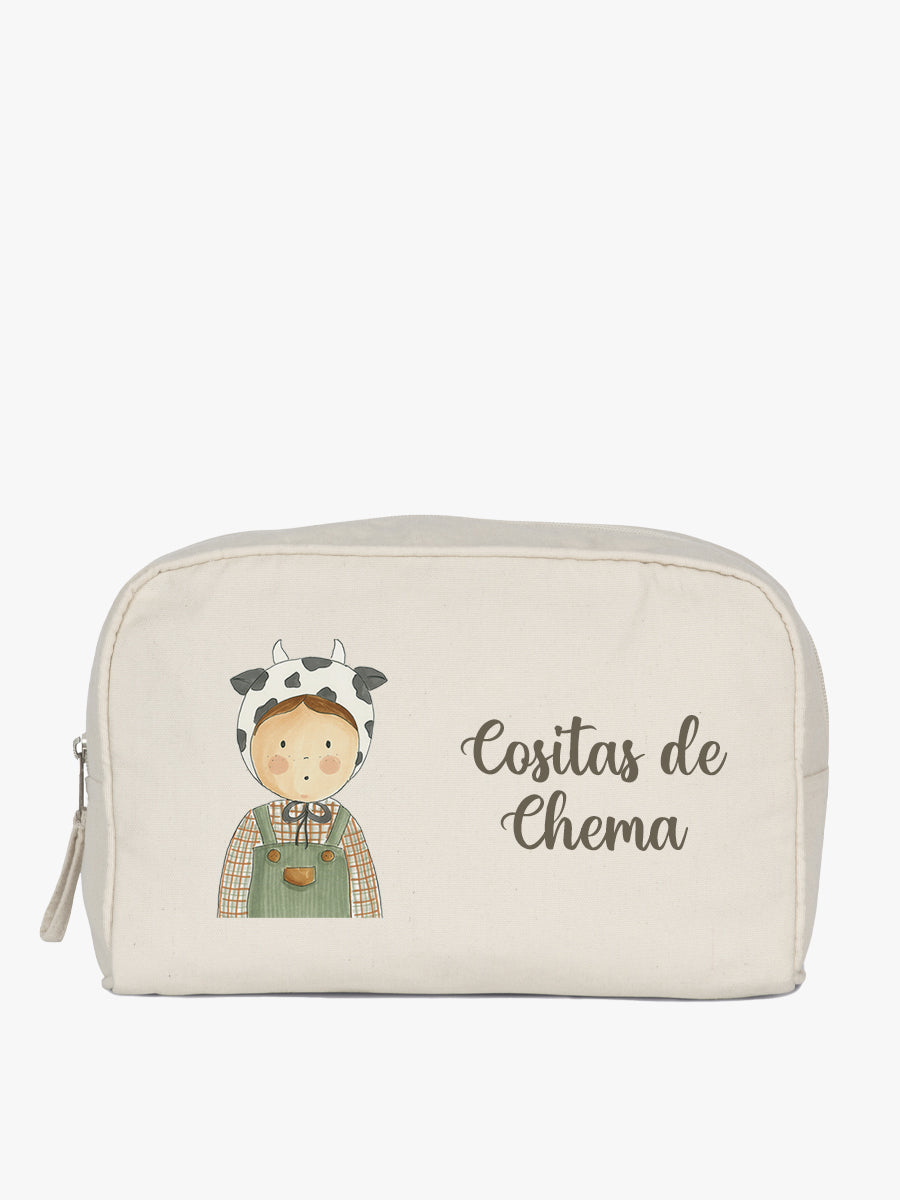 neceser cuadrado grande con diseño paco mu personalizado con nombre