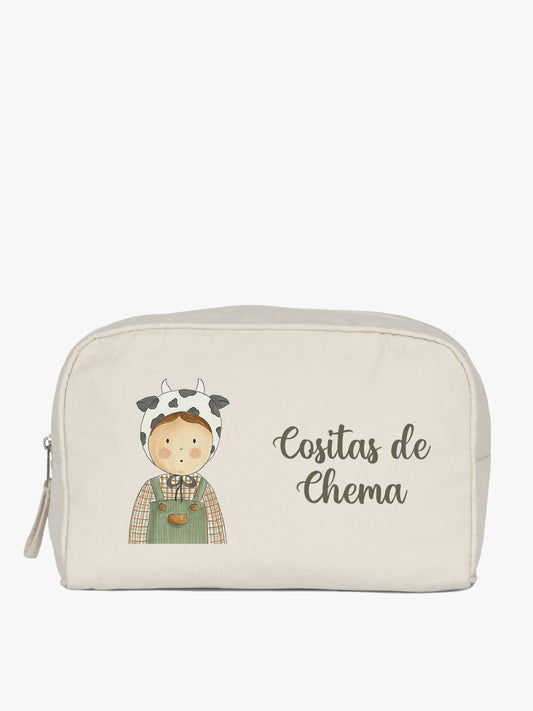 neceser cuadrado grande con diseño paco mu personalizado con nombre