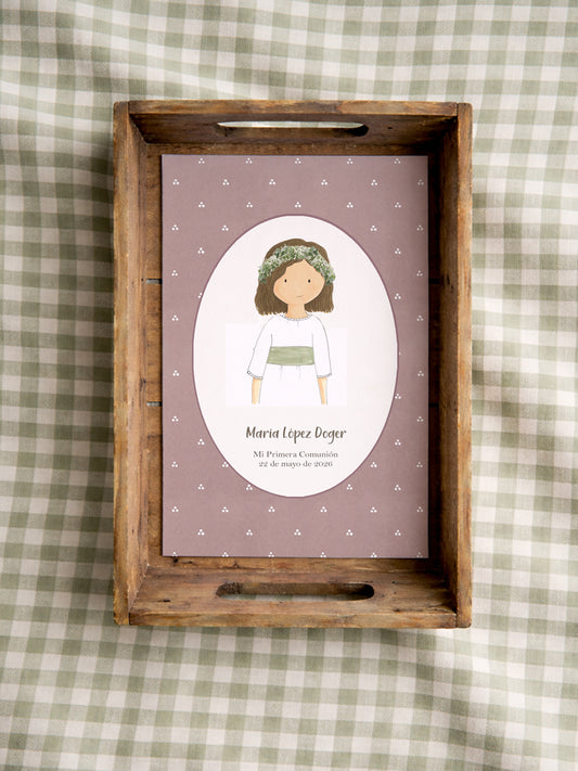 Recordatorio Comunión Motas Rosa