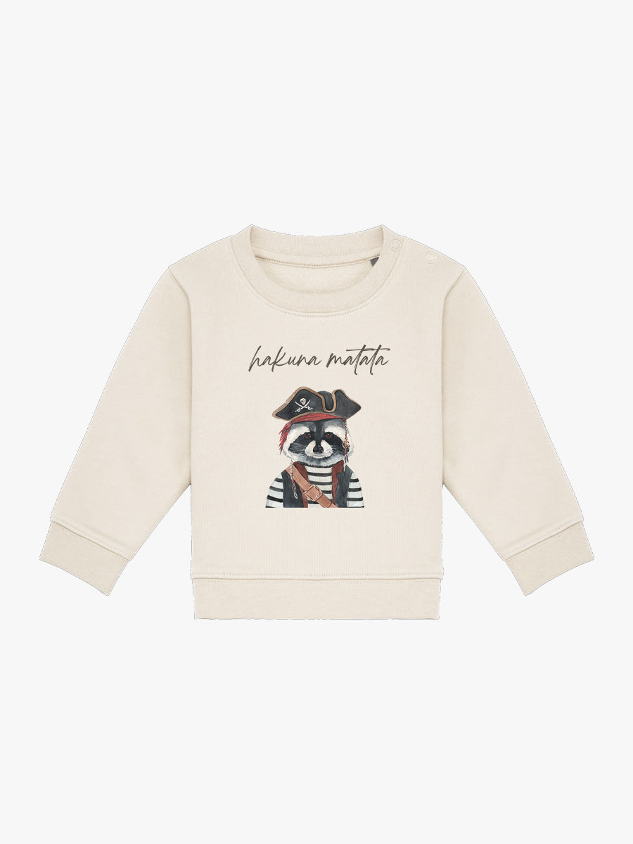 Sudadera Bebé Mapache Pirata Natural