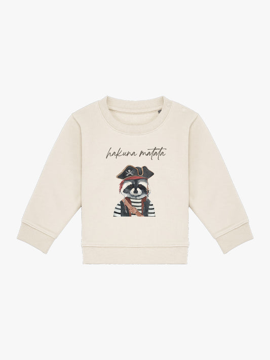 Sudadera Bebé Mapache Pirata Natural