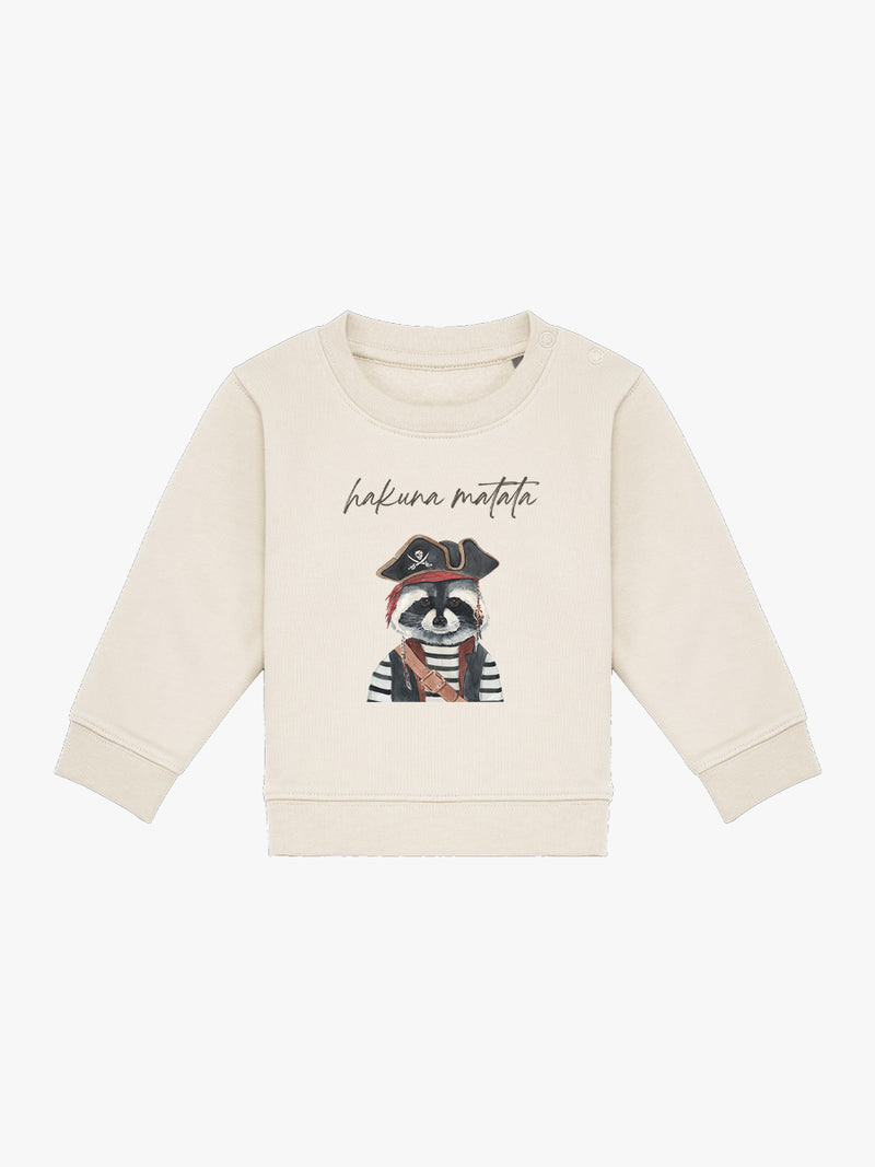 Sudadera Bebé Mapache Pirata Natural