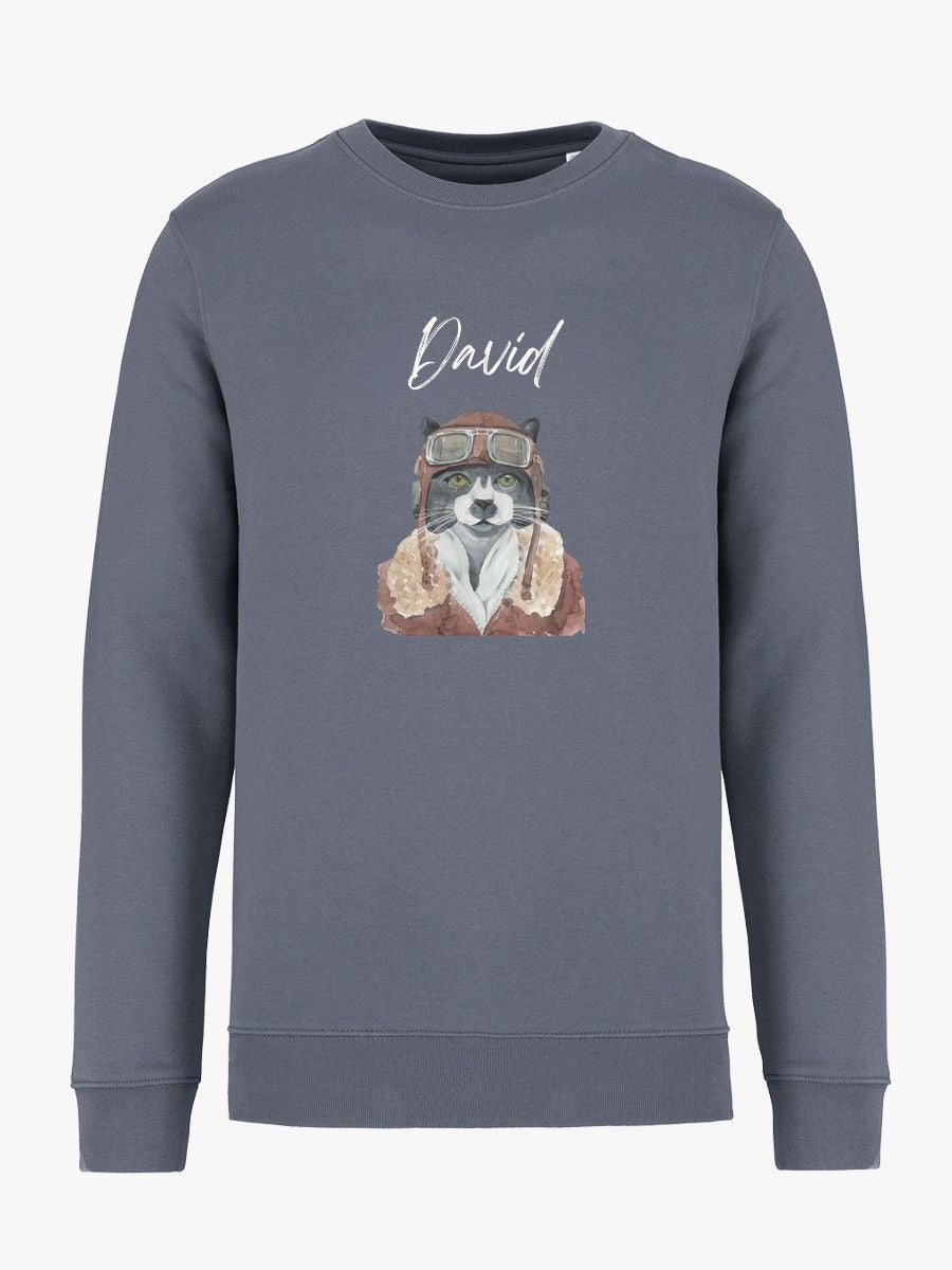 Sudadera Adulto Gato Aviador