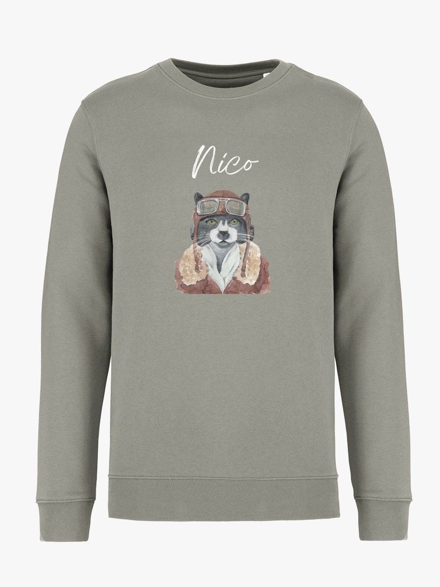 Sudadera Adulto Gato Aviador