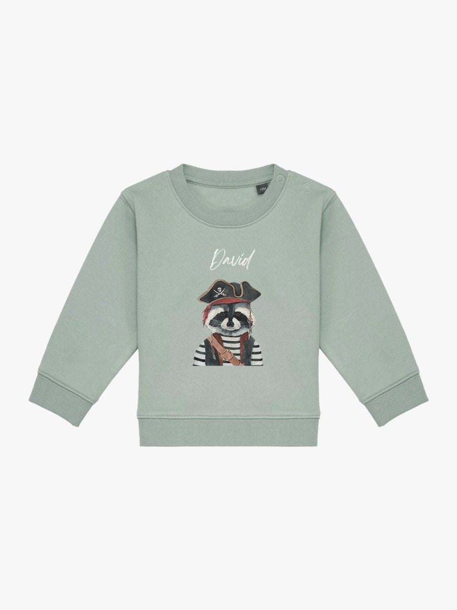 Sudadera Bebé Mapache Pirata Aloe