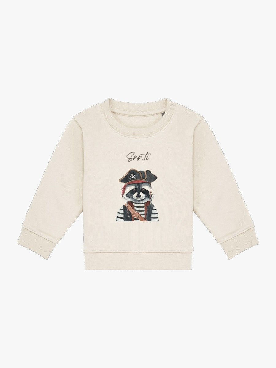 Sudadera Bebé Mapache Pirata Natural