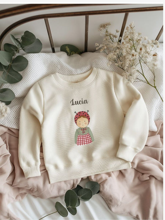 Sudadera Bebé Mari Mariquita Natural