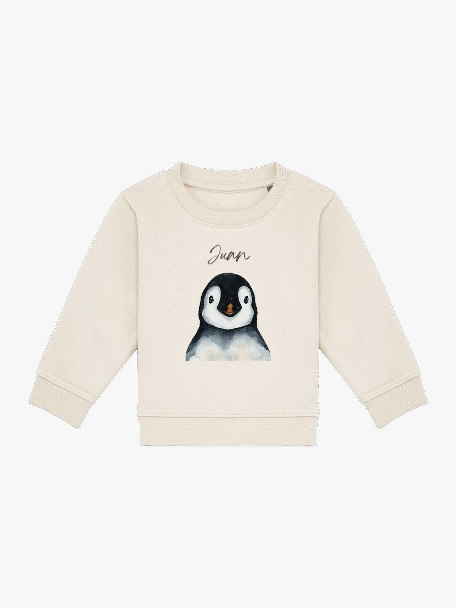 Sudadera Bebé Pingüino Natural