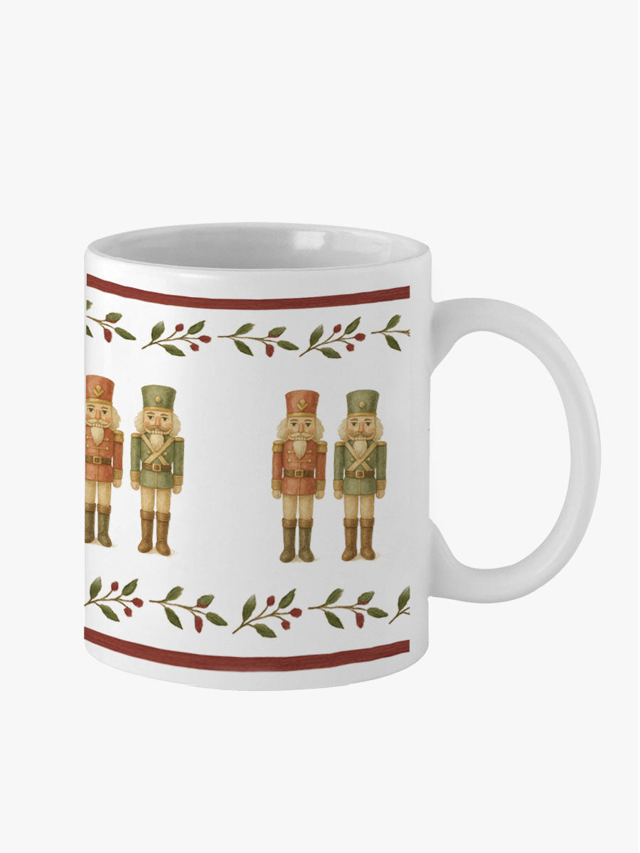 Taza Navidad cascanueces - detalle del diseño en cerámica