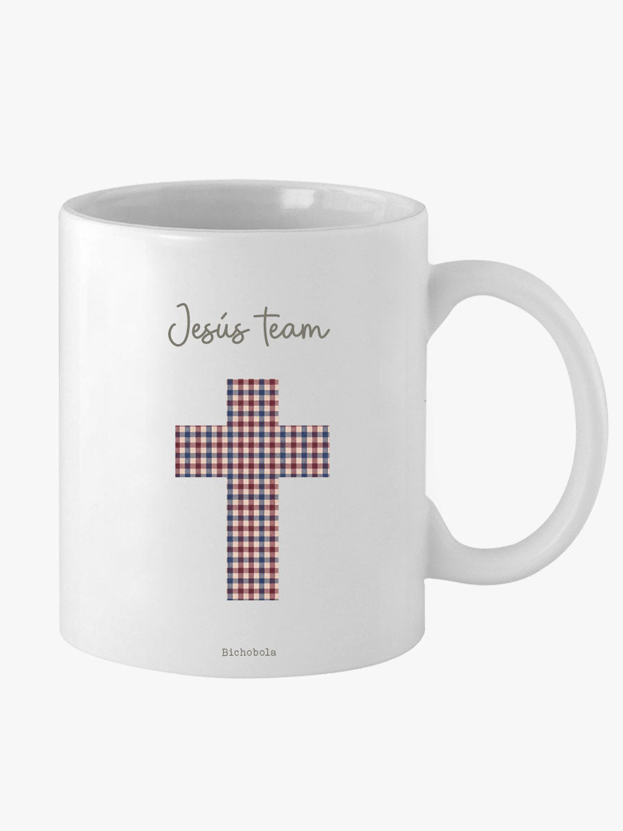 Taza Jesús Team diseño Vichy para Primera Comunión
